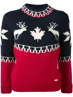 свитер с ажурным изображением оленей Dsquared2
