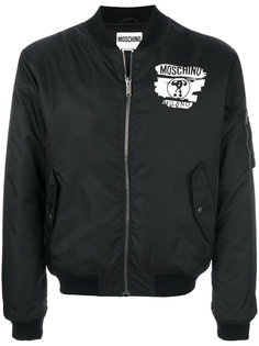 куртка-бомбер с принтом-логотипом Moschino