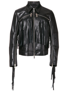 куртка с декоративными молниями и бахромой Dsquared2