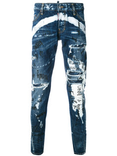 джинсы с потертым эффектом Dsquared2