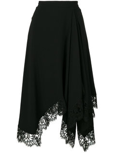 асимметричная юбка с кружевной оторочкой Givenchy