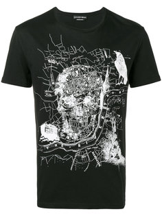 футболка с принтом черепа и карты Лондона Alexander McQueen