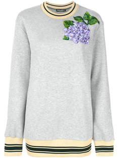толстовка с вышитыми гортензиями Dolce &amp; Gabbana