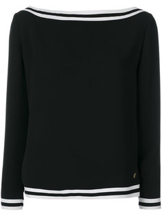 блузка с длинными рукавами и полосатой отделкой Versace Collection