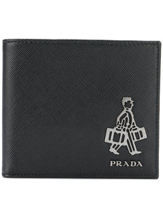 складной кошелек с логотипом  Prada