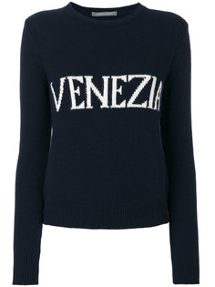 джемпер с надписью Venezia в технике интарсия Alberta Ferretti