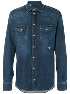 джинсовая рубашка с эффектом поношенности Western  Dolce &amp; Gabbana