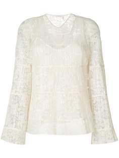 плиссированная блузка с V-образным вырезом See By Chloé