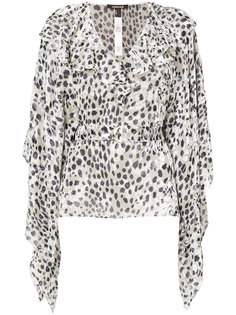 жаккардовая блузка с леопардовым принтом Roberto Cavalli
