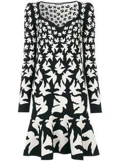 платье с жаккардовым узором из ласточек Alexander McQueen