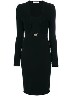 двухслойное платье с поясом Versace Collection