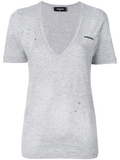 футболка с глубоким V-образным вырезом Dsquared2