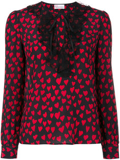блузка с рисунком из сердец Red Valentino