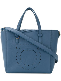 сумка-тоут с перфорацией Gancio Salvatore Ferragamo