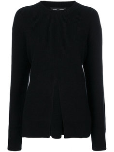 Vented Wool-Cashmere Sweater with Front Slit Proenza Schouler