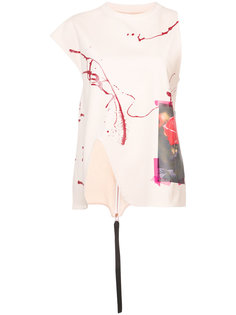 Graphic Printed Top with Logo Zipper Proenza Schouler