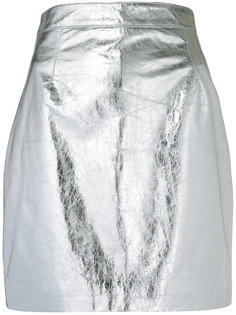 Metallic Leather Mini Skirt Proenza Schouler