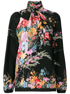 блузка с воротником с завязкой и цветочным принтом  Nº21