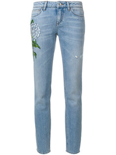 прямые джинсы с вышитыми цветами Dolce &amp; Gabbana