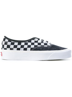 кеды Authentic с узором в клетку и цветами Vans