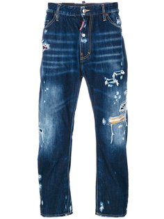 джинсы с потертой отделкой Dsquared2