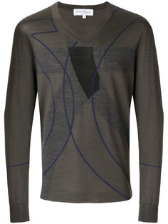 свитер с V-образным вырезом с рисунком Salvatore Ferragamo