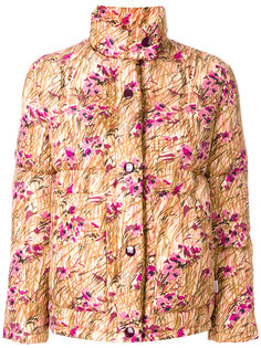 дутая куртка с цветочным узором Prada