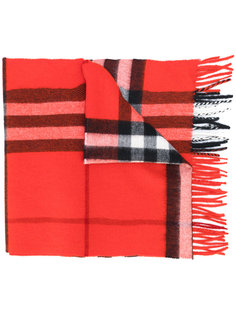шарф в клетку с бахромой Burberry