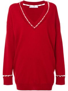 свитер с V-образным вырезом и жемчужной отделкой  Givenchy