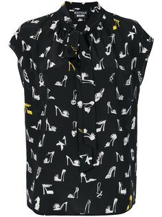 блузка с принтом туфель Boutique Moschino