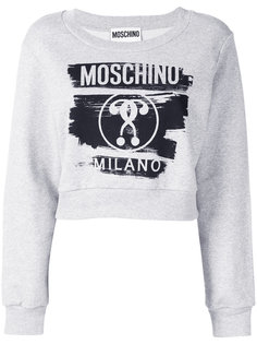 укороченная толстовка с логотипом Moschino