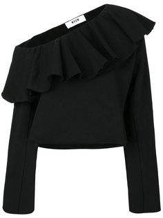 блузка с открытым плечом и оборкой  MSGM