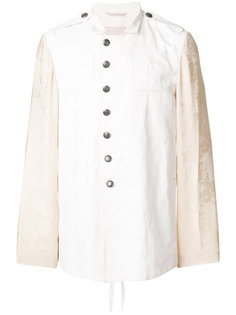 асимметричная куртка с контрастными рукавами Ann Demeulemeester