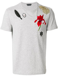 футболка с вышитым цветком Alexander McQueen