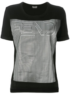 футболка с серебристой деталью и логотипом Fendi