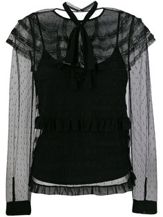 прозрачный топ с завязками на шее Red Valentino