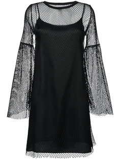 расклешенное платье с сетчатой отделкой Mm6 Maison Margiela