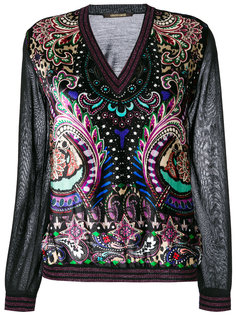 свитер с V-образным вырезом Roberto Cavalli