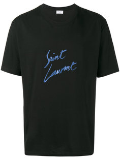 футболка с фирменным принтом Saint Laurent