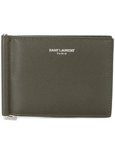 кошелек из кожи зернистой фактуры с зажимом для купюр Saint Laurent