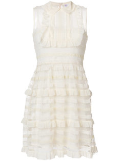 многослойное расклешенное платье с оборочным дизайном  Red Valentino