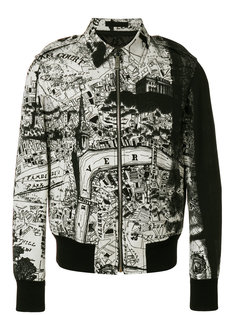 куртка-бомбер с картой города Alexander McQueen