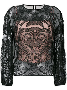 многослойный кружевной топ Red Valentino