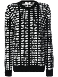 свитер с логотипом вязки "интарсия"  MSGM