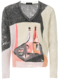 свитер с абстрактным принтом Prada
