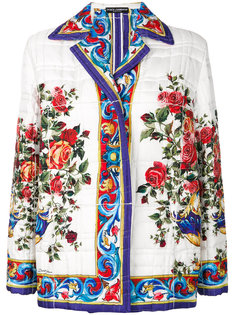 стеганая куртка с принтом Majolica Dolce &amp; Gabbana