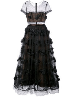 прозрачное платье с цветочными деталями Marchesa Notte