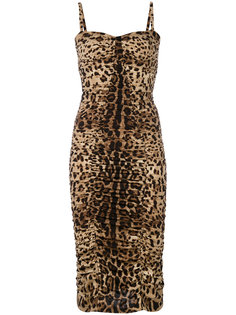 приталенное платье с присборенной отделкой Dolce &amp; Gabbana