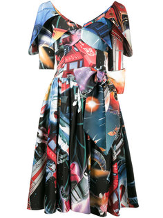 платье с космическим принтом  Moschino