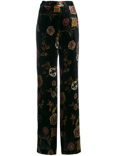 брюки клеш с вышивкой  Etro